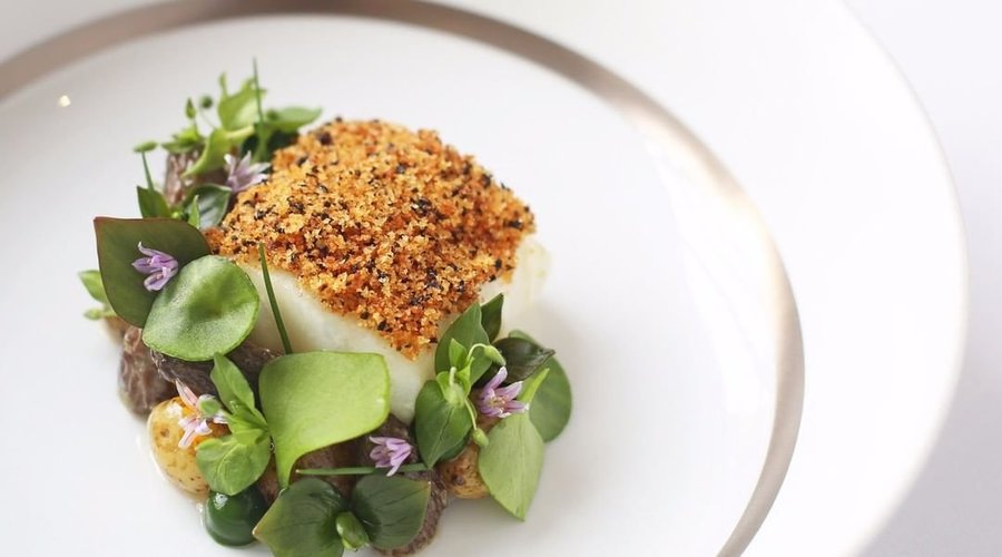 Cornish cod, Jersey royals, morels, vin jaune.