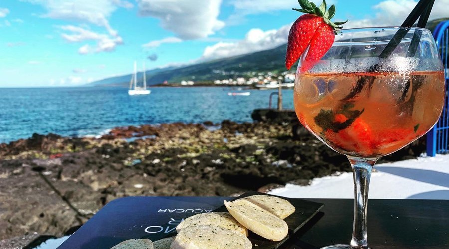 Local strawberry liquor cocktail.