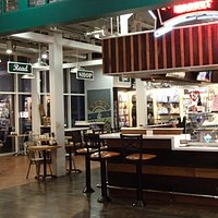 Counter and dining area, Sweet Auburn Market, International terminal