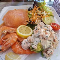 Saumon et crevettes