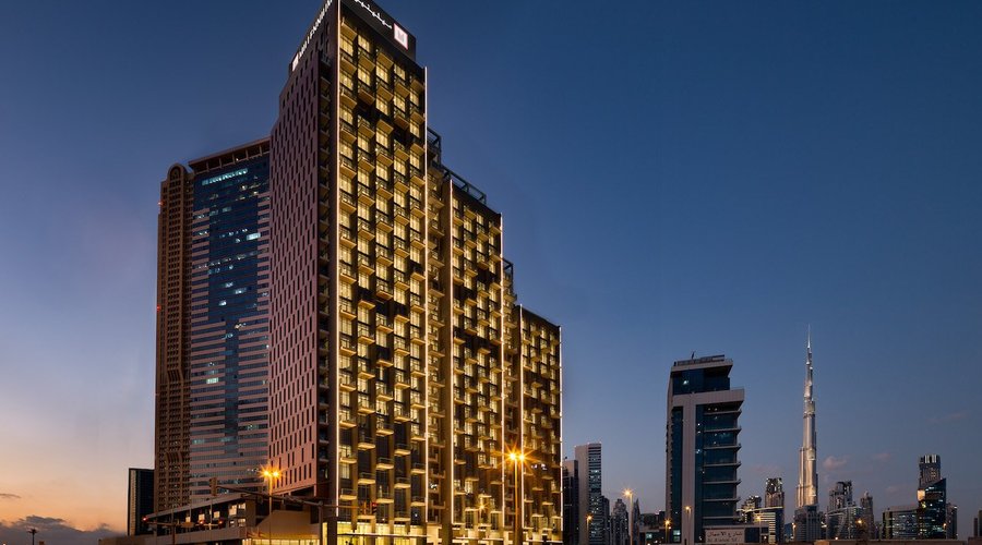 Building view outside sunset view