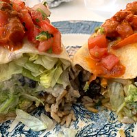 Avocado burrito, with pico de gallo and hot sauce, cut in half (note, this is in my office, not the restaurant)