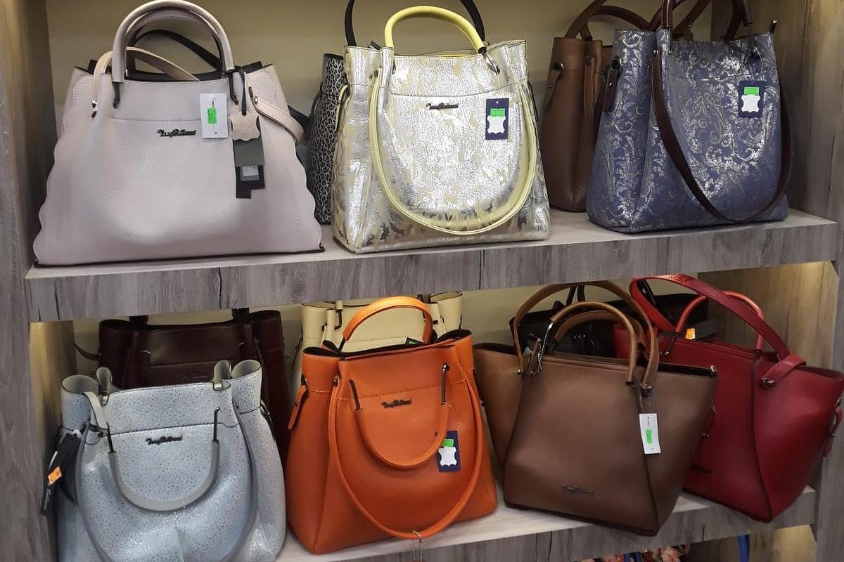 Antalya, Turkey - May 11, 2021: A Lot Of Ladies Leather Handbags