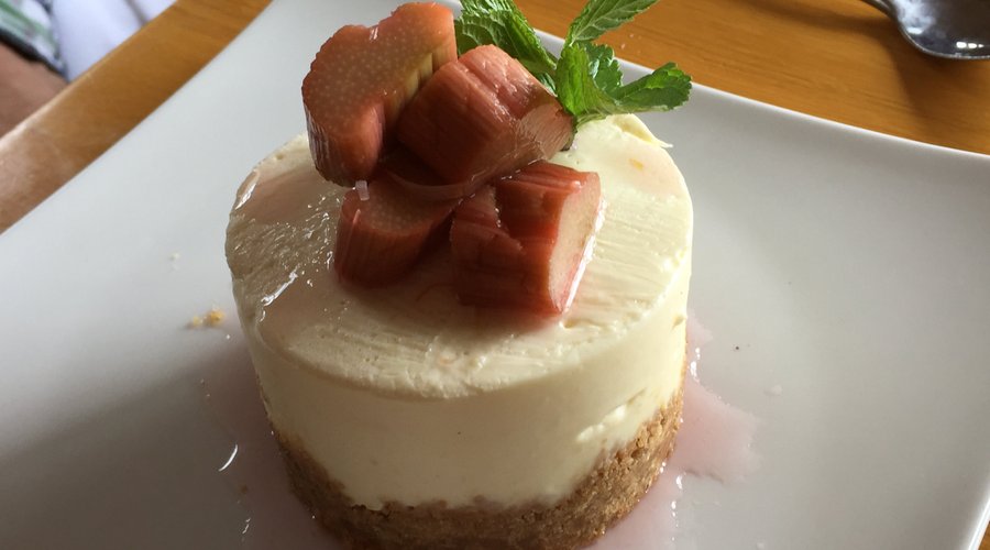 Lovely Elderflower Cheesecake made by the creative chef at the Montague inn