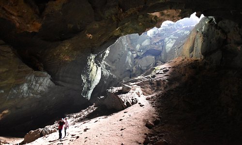 Lower end of cave