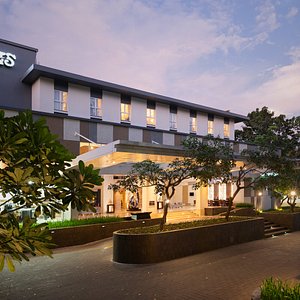 Front look of hotel building