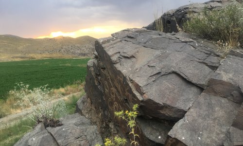 Visiting the site of petroglyphs (historical rock inspirations) of Gharghab area, Golpayegan