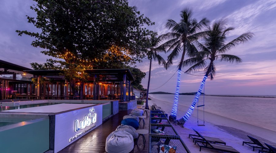 Beach front hotel area