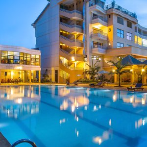 Unwind at our pool bar with a view of the pool