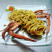 Spaghettone con granchio Nuotatore