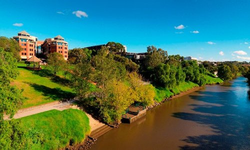 on the banks of the Yarra River