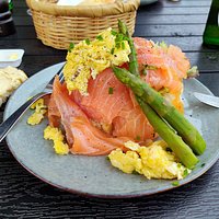 The open salmon sandwich