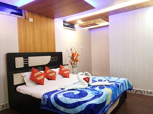 Haveli Taragarh Palace in Bundi, image may contain: Dorm Room, Furniture, Bed, Interior Design
