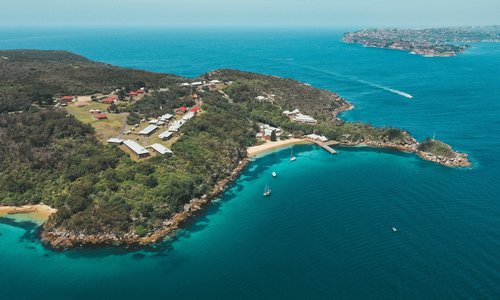 Aerial view of Q Station, North Head. 