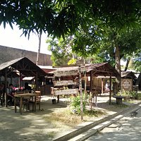 the cafe composed of several huts
