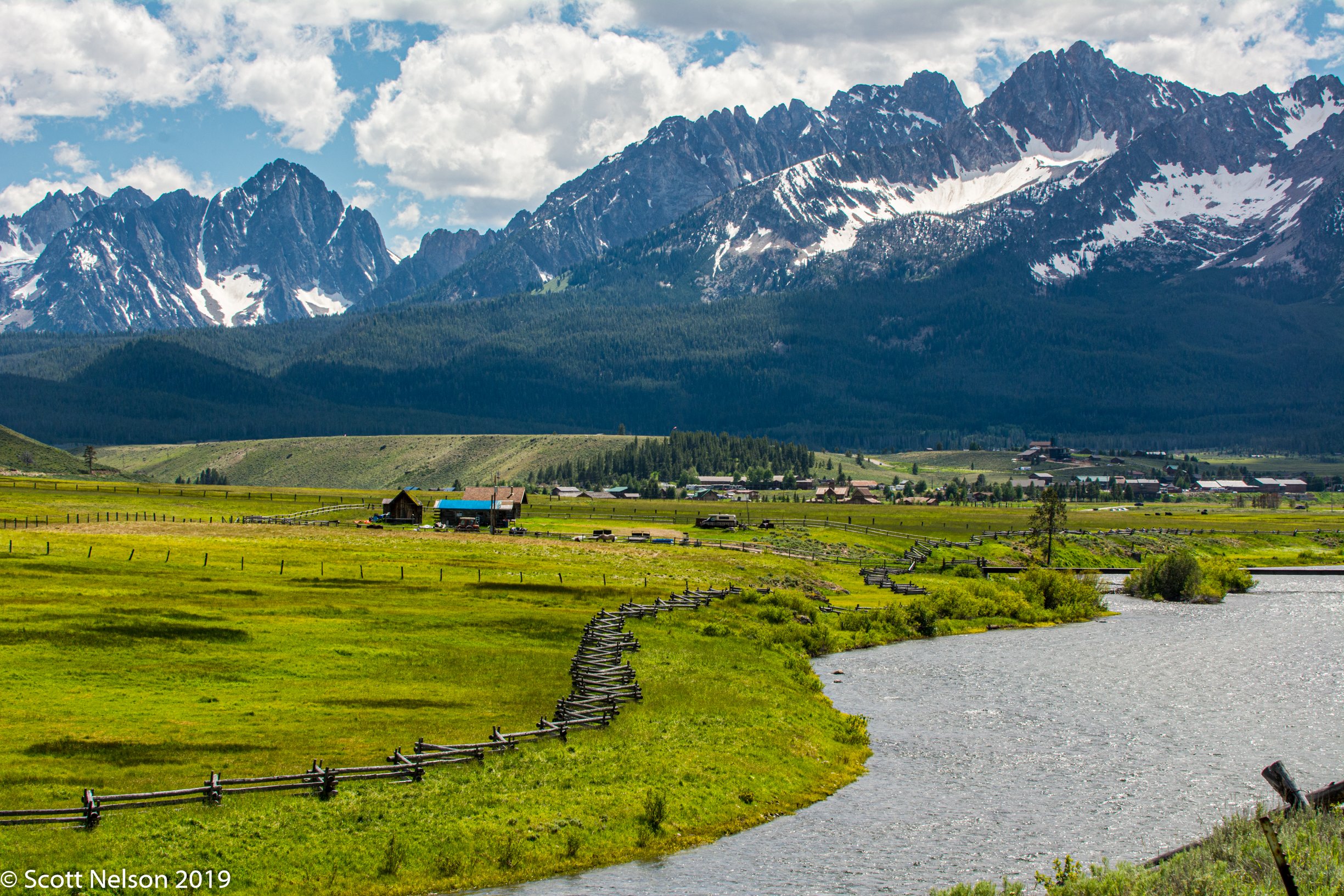 Sawtooth Scenic Byway. Sawtooth Mountains from the shops Sawtooth Scenic Byway, Idaho