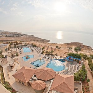 Aerial View of the Dead Sea Spa Resort Grounds 