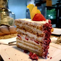 Strawberry rose macaron cake