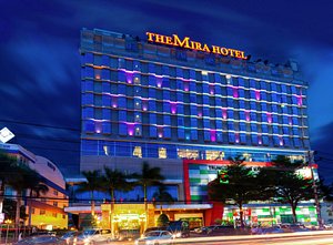 The Mira Hotel in Thu Dau Mot, image may contain: Hotel, City, Urban, Lighting