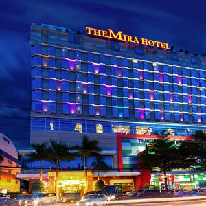 The Mira Hotel in Thu Dau Mot, image may contain: Hotel, City, Urban, Lighting