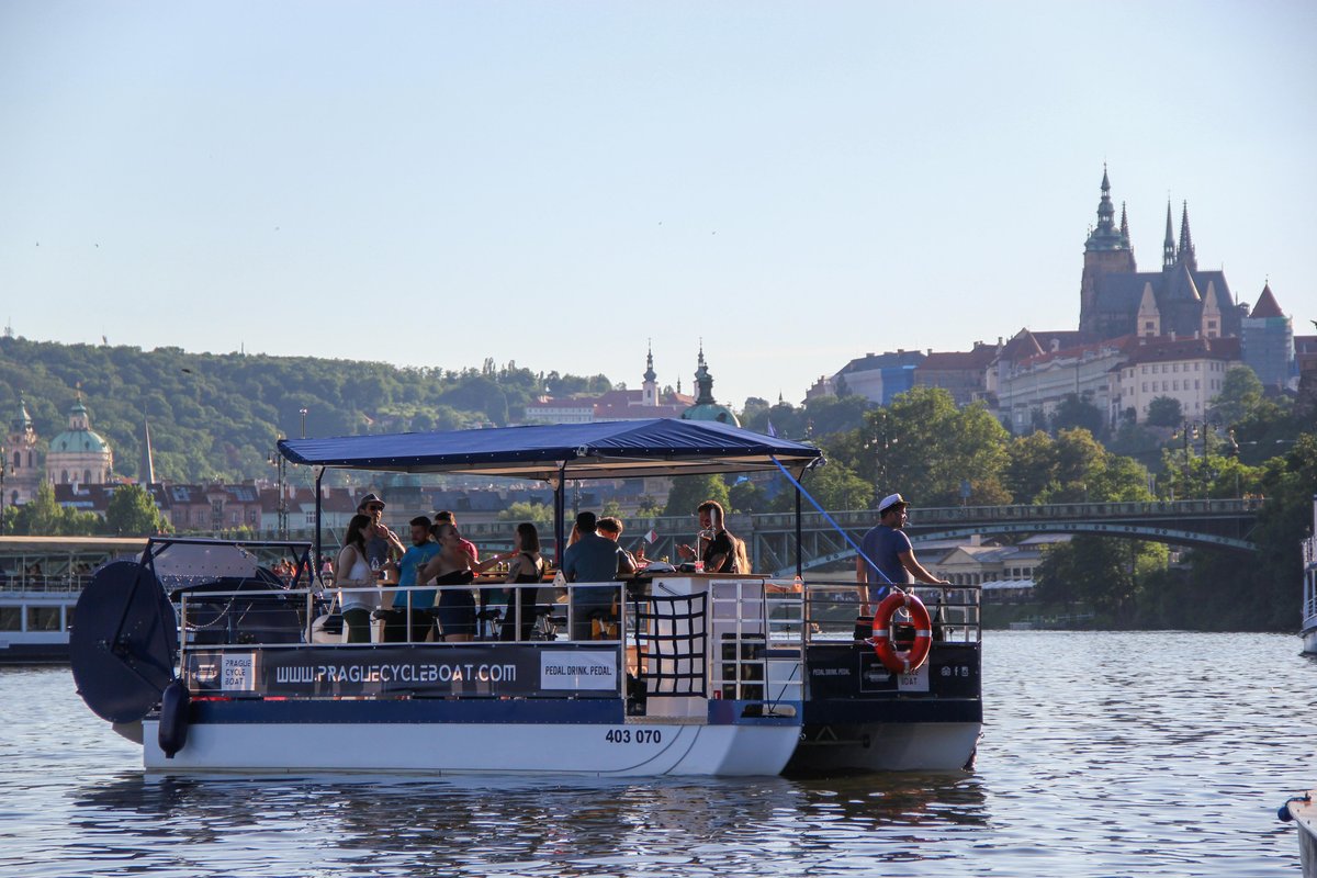 Prague: Swimming Beer Bike on A Cycle Boat