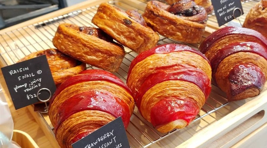 Selection of handmade bread and pastries.