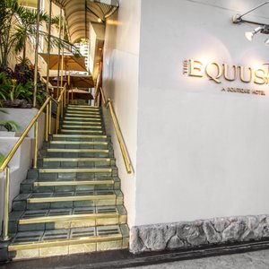 The Equus in Oahu, image may contain: Restaurant, Wood, Interior Design, Cafe