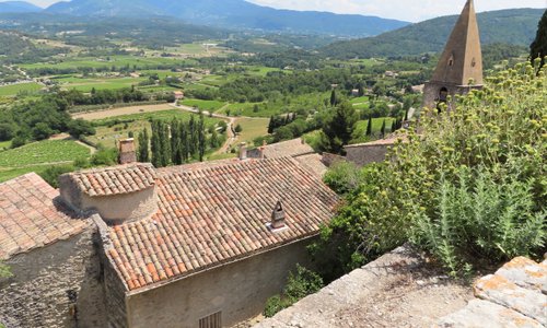 View from the top of the hilltop town of Crestet, looking toward Mont Ventoux