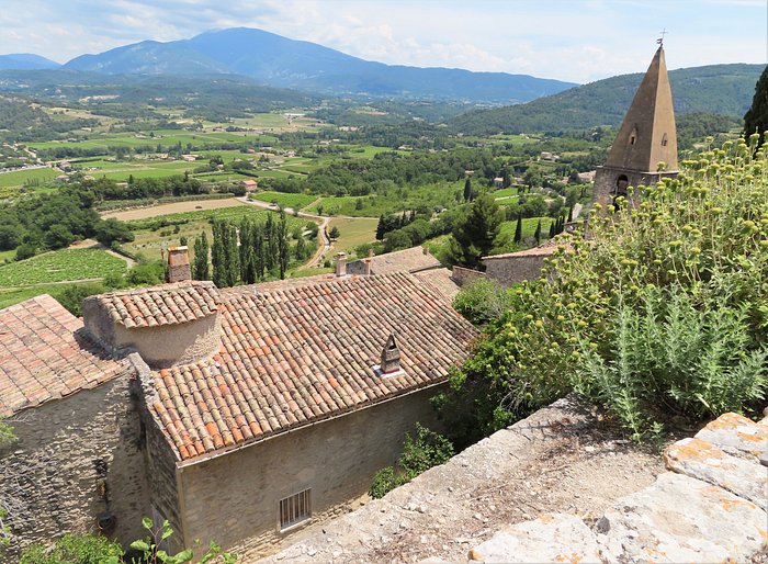 View from the top of the hilltop town of Crestet, looking toward Mont Ventoux