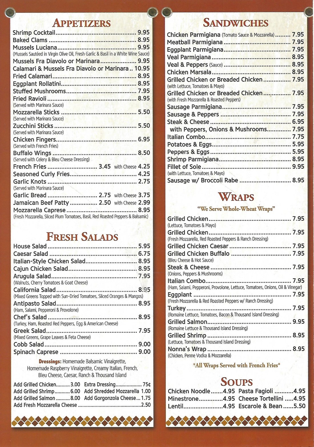 PRONTO PIZZERIA AND RESTAURANT, Croton on Hudson - Menu, Prices ...