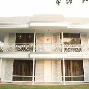 front view of the hotel 