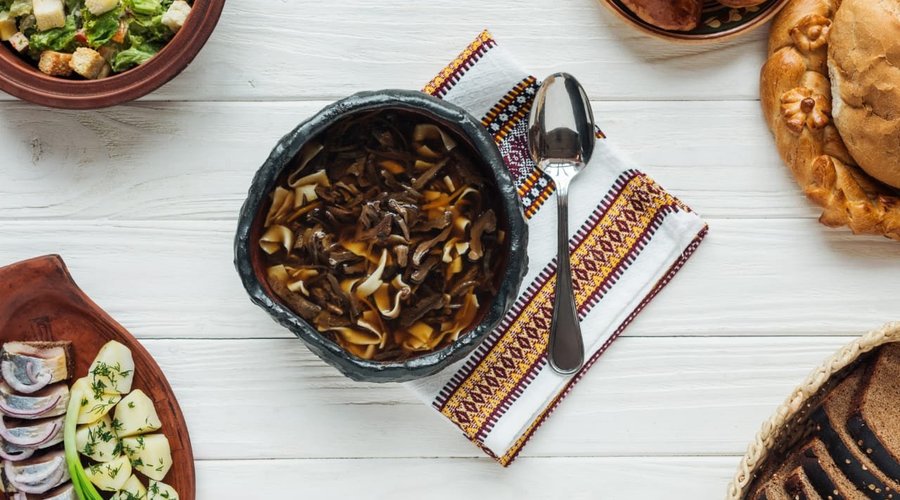 An example of a perfect ukrainan lunch at Korchma Taras Bulba!