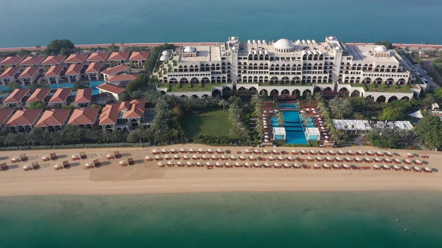 An aerial view of Jumeirah Zabeel Saray Resort and Royal Residences