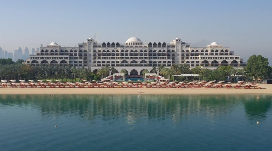 An Aerial view of the beach area of Jumeirah Zabeel Saray