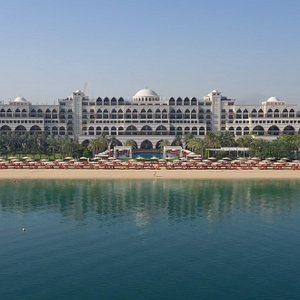 An Aerial view of the beach area of Jumeirah Zabeel Saray