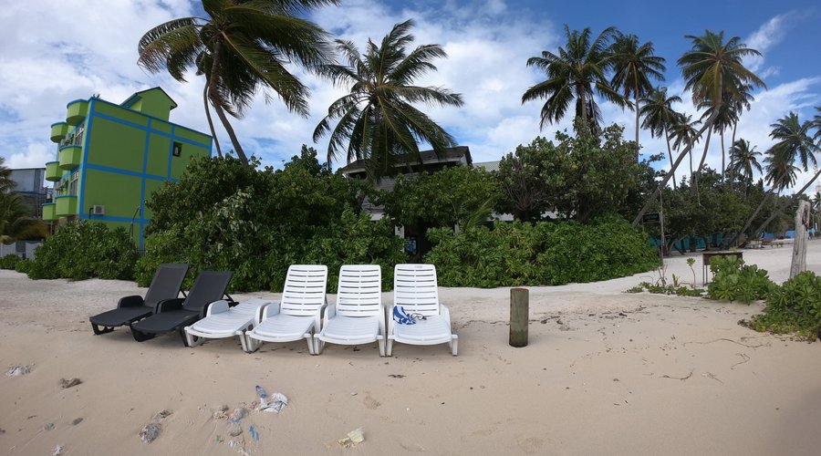 The beach in front of the Raakani hotel. 