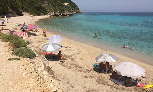 Spiaggia di Kaminia paese Tsoukulades nell'isola di Lefkada (Grecia)
