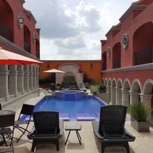 Swimming pool surrounded by the guest houses 