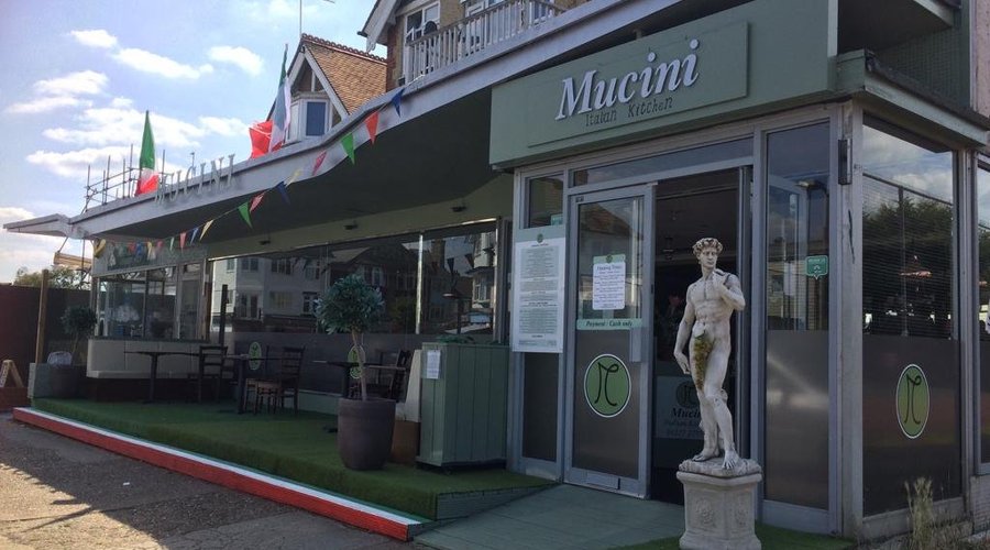 Outside Mucini restaurant 
