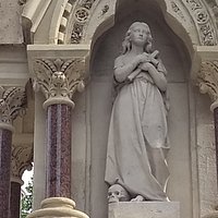 Statue of Mary Magdalene on the fountain