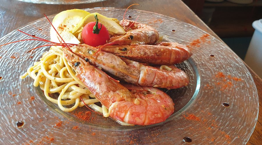 Spaghetti aux gambas 