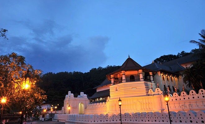 Sri Dalada Maligawa or the Temple of the Sacred Tooth Relic is a Buddhist temple in the city of Kandy, Sri Lanka. It is located in the royal palace complex of the former Kingdom of Kandy, which houses the relic of the tooth of the Buddha.