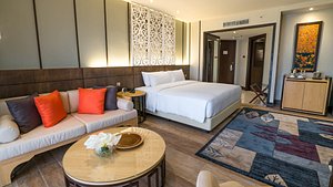 Nexus Resort & Spa Karambunai in Kota Kinabalu, image may contain: Home Decor, Cushion, Hotel, Furniture