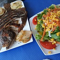 Rombo con insalata