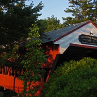 Swift River Bridge looks radiant just before sunset.