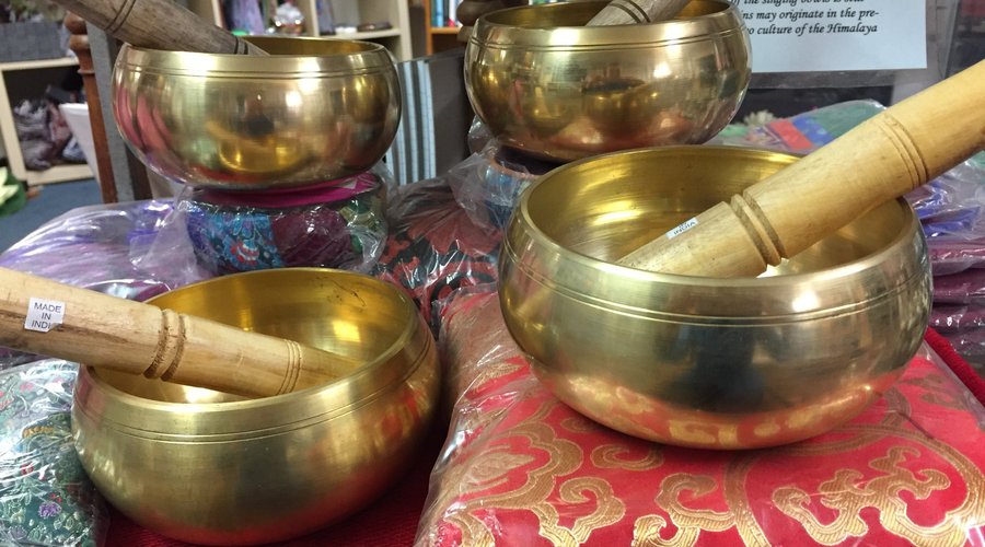 Singing bowls available for purchase at the Dharma Gift Shop at the Centre. Prices from $35.