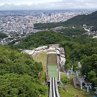 View from the top of Okurayama Ski Jump, access 90 min hike up and along trails from Sankaku