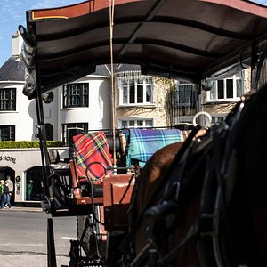 The Ross in Killarney, image may contain: Person, Bicycle, Tartan, Carriage
