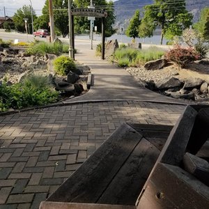 Shaded seating area
