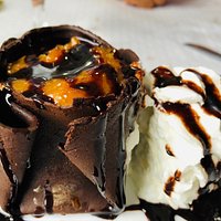 Mus de turrón y piñonate... simplemente exquisito, como todo en Casa Perico